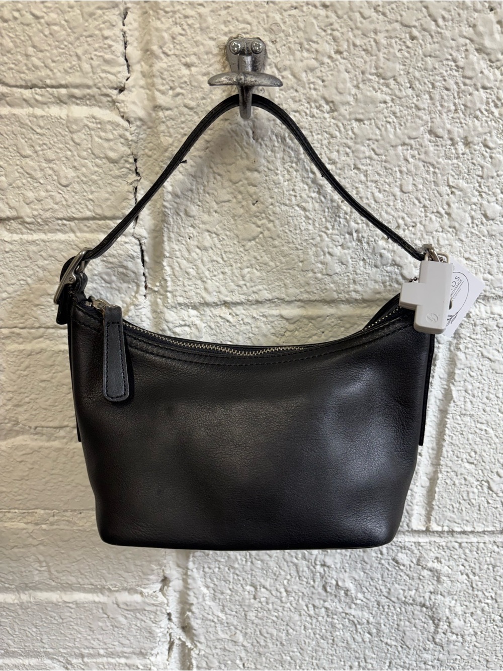 Vintage 9844 Coach Legacy West Demi Hobo Baguette Black Leather Shoulder Bag